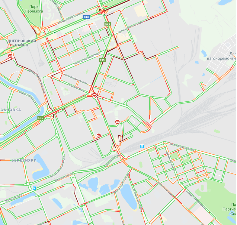 Київ скували затори: карта
